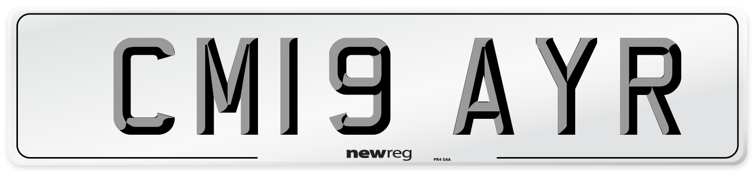 CM19 AYR Number Plate from New Reg